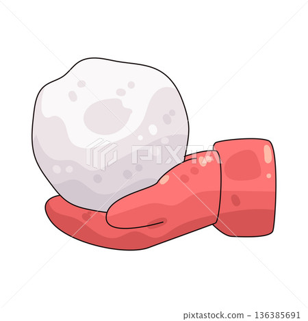 Illustration of Hand Holding Snowball Illustration of Hand Holding Snowball 136385691
