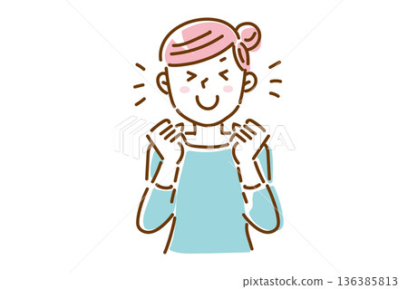 A simple illustration of a very happy young woman A simple illustration of a very happy young woman 136385813