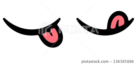 一套向量圖標,圖案為一張笑臉(嘴巴),吐著舌頭,非常適合用來創建人物表情。 一套向量圖標,圖案為一張笑臉(嘴巴),吐著舌頭,非常適合用來創建人物表情。 136385886