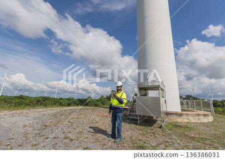 Survey Team Alternative energy for future. 136386031