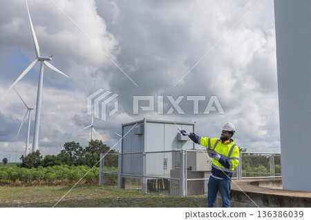 Survey Team Alternative energy for future. 136386039