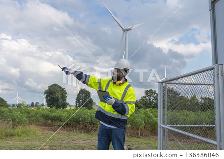 Survey Team Alternative energy for future. 136386046
