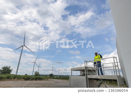 Survey Team Alternative energy for future. 136386054
