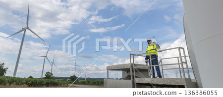 Survey Team Alternative energy for future. 136386055