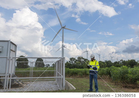 Survey Team Alternative energy for future. 136386058