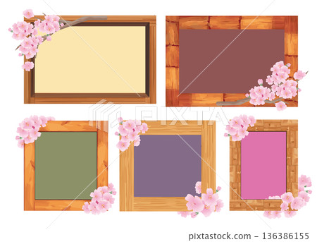 春櫻花花瓣框架 136386155