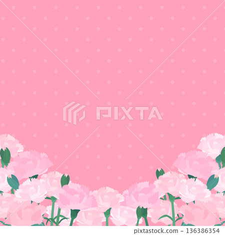 淺粉紅康乃馨背景框_底部_方格 淺粉紅康乃馨背景框_底部_方格 136386354