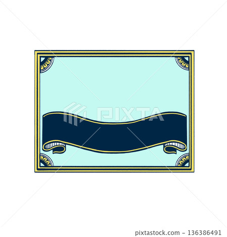 Retro frame design Vector Label Badge Tag Certificate Graphic element Background template Vintage color Retro frame design Vector Label Badge Tag Certificate Graphic element Background template Vintage color 136386491