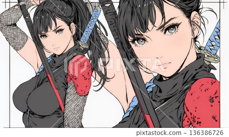 性感女忍者（女忍者） 136386726