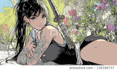 Sexy female ninja (kunoichi) 136386737