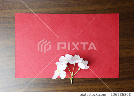 櫻花_模板_紅色 136386808