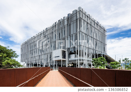 Building view of the New Taipei City Art Museum, located in Yingge District, New Taipei, Taiwan. 136386852