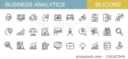 Business analytics icon set Business analytics icon set 136387044