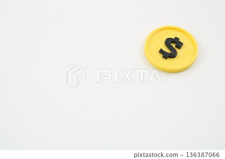 3D printed dollar icon 3D printed dollar icon 136387066