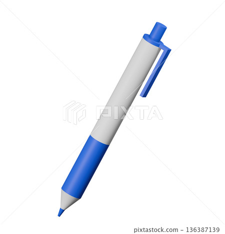 3D illustration of a blue ballpoint pen | 3DCG 3D illustration of a blue ballpoint pen | 3DCG 136387139