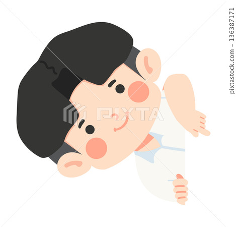Curious Peeking Child Behind Wall Artwork Curious Peeking Child Behind Wall Artwork 136387171
