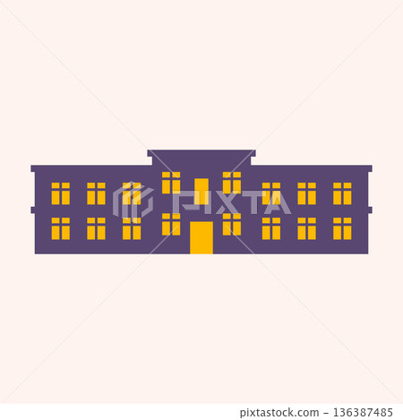 Museum building design icon. 136387485
