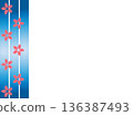 Blue line and cherry blossom background 136387493