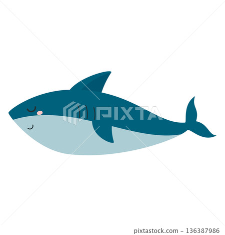 cute shark illustration 136387986