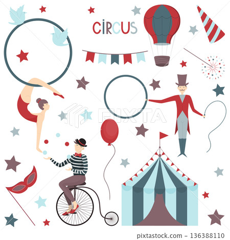 circus clip art set 136388110