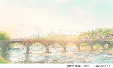 矢吹橋，一座水彩畫風格的拱橋 136388133
