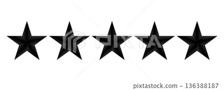 Five star rating icon isolated on transparent background 136388187