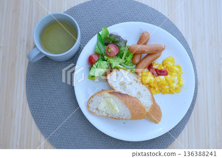 Perfect morning plate for breakfast 136388241