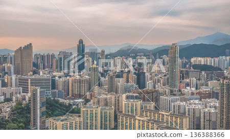 Feb 1 2026 Soft Evening Light Illuminates Dense Skyline Across Mong Kok 136388366