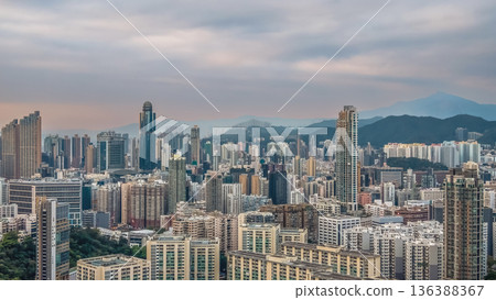 Feb 1 2026 Soft Evening Light Illuminates Dense Skyline Across Mong Kok 136388367