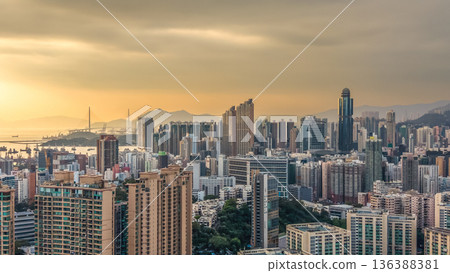 Feb 1 2026 Soft Evening Light Illuminates Dense Skyline Across Mong Kok 136388381