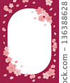 框架材料上覆蓋著櫻花花瓣 框架材料上覆蓋著櫻花花瓣 136388628