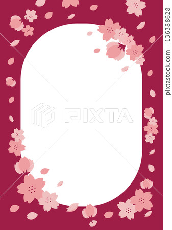 框架材料上覆蓋著櫻花花瓣 136388628