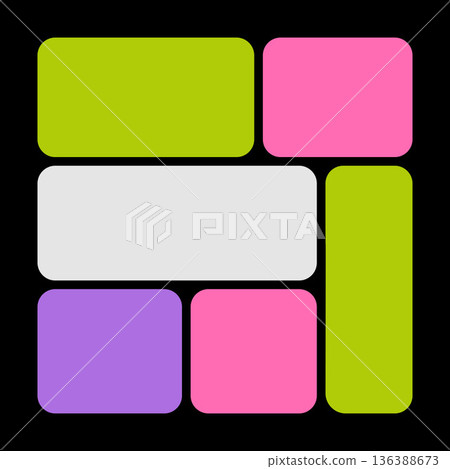 Trendy Bento Grid Vector Design With Abstract Shapes And Simple Frames. Y2K-Inspired Geometric Layout For Creative Backgrounds And UI Composition Trendy Bento Grid Vector Design With Abstract Shapes And Simple Frames. Y2K-Inspired Geometric Layout For Creative Backgrounds And UI Composition 136388673