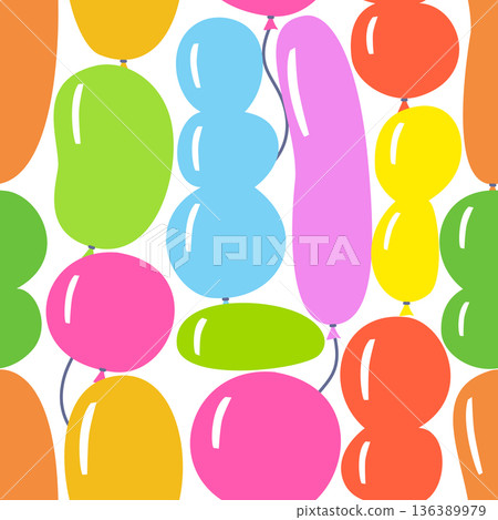 Vector seamless pattern with colorful birthday balloons 136389979