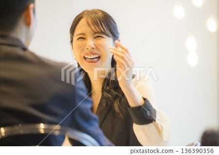 Couple in a hotel restaurant Couple in a hotel restaurant 136390356
