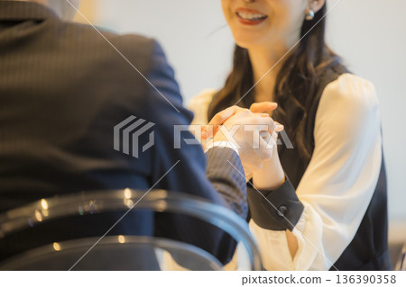 Couple in a hotel restaurant 136390358