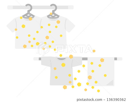 晾衣桿和沾滿花粉的衣服插圖集 晾衣桿和沾滿花粉的衣服插圖集 136390362