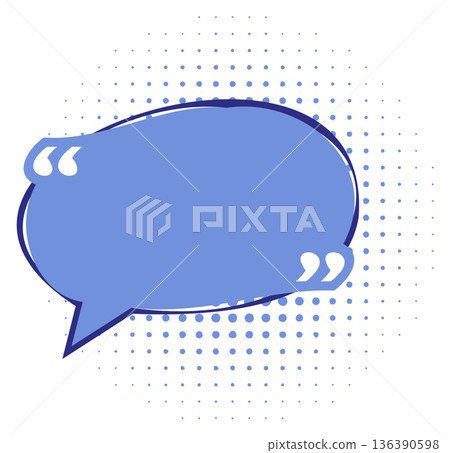 Message bubble with halftone shadow. Comic quota frame Message bubble with halftone shadow. Comic quota frame 136390598