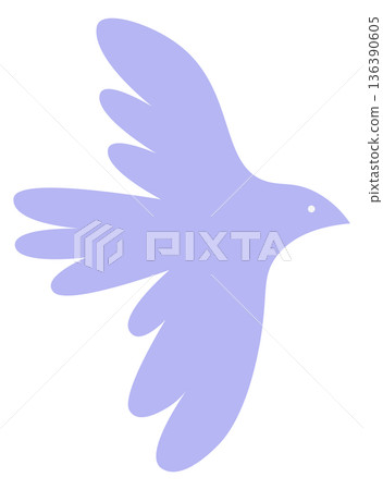 Stylized bird. Decorative shape color animal icon Stylized bird. Decorative shape color animal icon 136390605