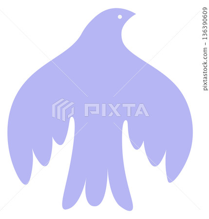 Pigeon silhouette. Abstract bird trendy color icon Pigeon silhouette. Abstract bird trendy color icon 136390609