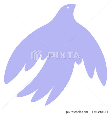 Decorative bird silhouette. Color animal pattern element Decorative bird silhouette. Color animal pattern element 136390611