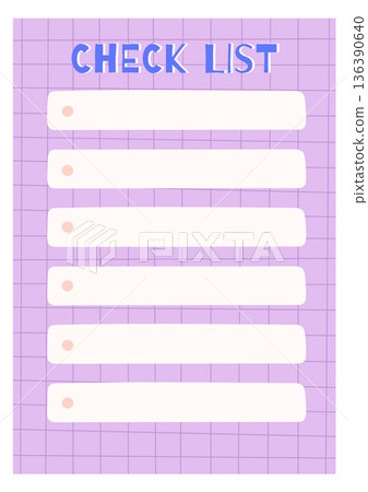 Check list in cute style. Planner sheet template 136390640