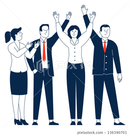 Election candidates color illustration. Political race start 136390701