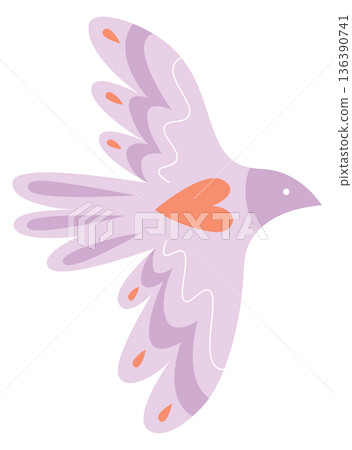 Decorative shape for bird wrapping pattern. Ornate element Decorative shape for bird wrapping pattern. Ornate element 136390741