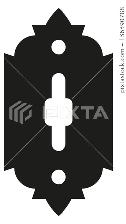 Ornate keyhole black icon. Antique safety symbol 136390788