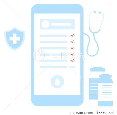 Telemedicine icon. Online medical help smartphone app 136390789