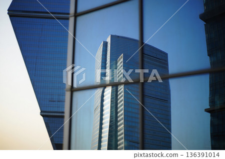 modern office building in evening 136391014