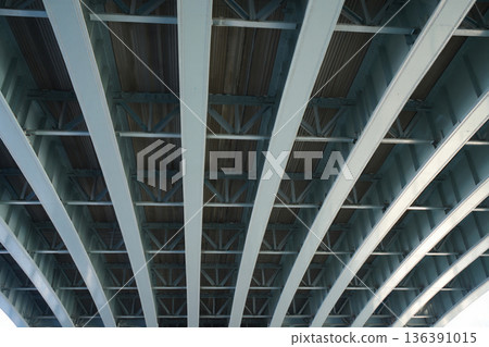 steel bridge in the city 136391015