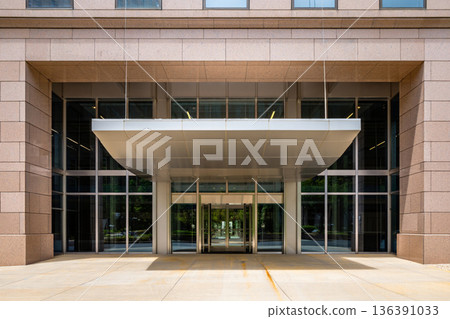 a large blank billboard on a street wall 136391033