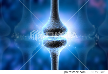 Neuron cells sending electrical chemical signals Neuron cells sending electrical chemical signals 136391303